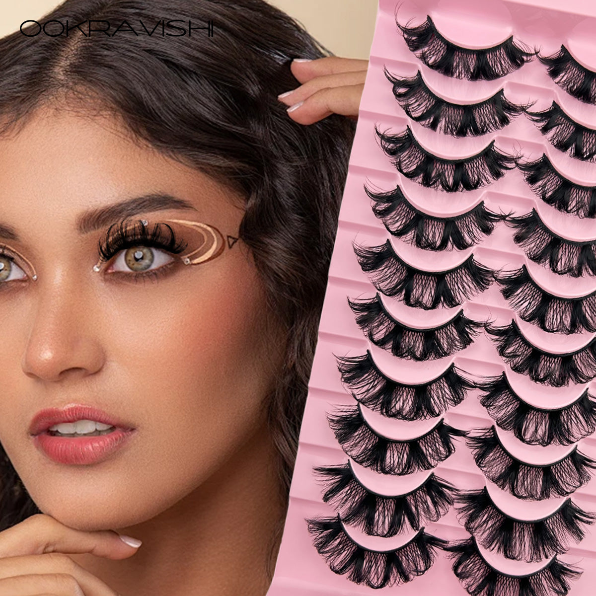 Cross Curl Thick False Eyelashes